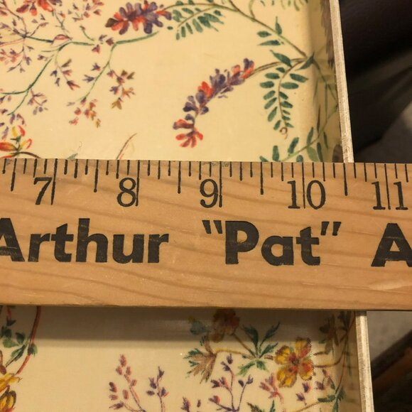 Fiberglass Tray Floral Butterfly VTG Yellow Handles 60s Platter READ - Picture 8 of 10